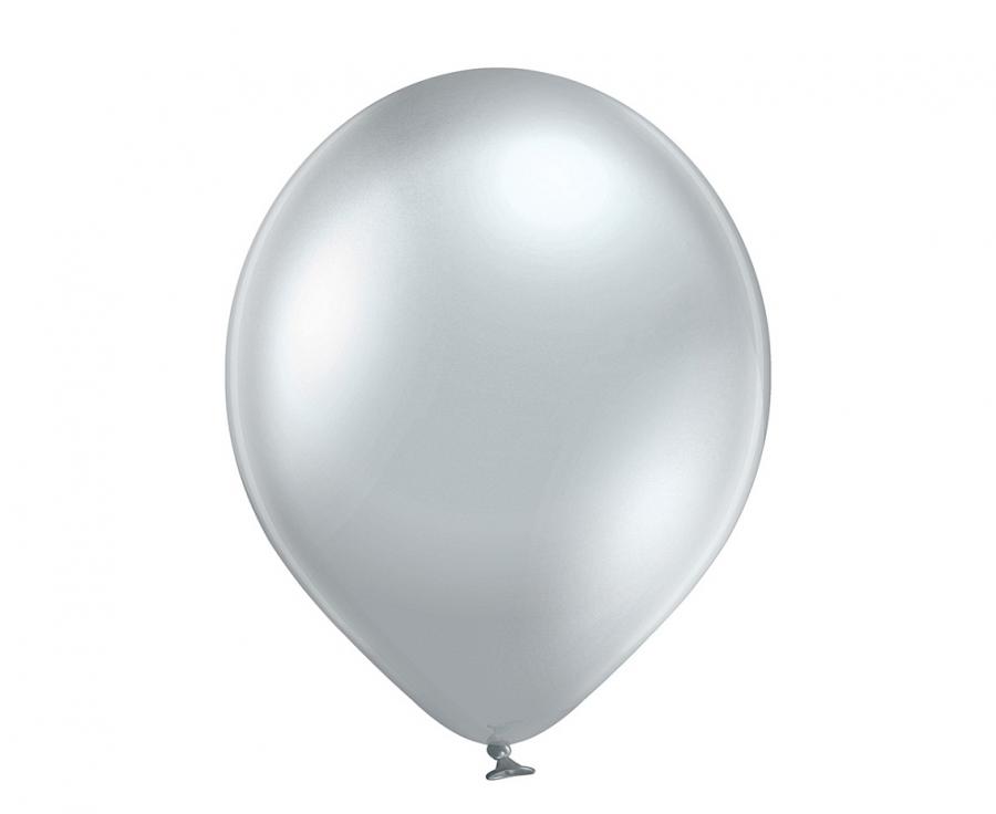 Latexový balón chrómový 12cm - strieborný